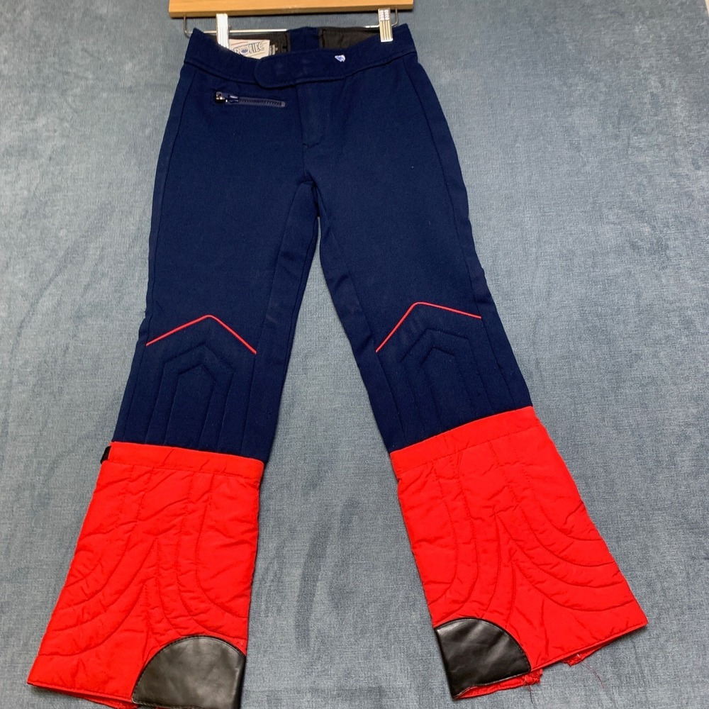 Profile Snow Pants Youth 12 Navy Blue Orange Colorblock Regular Fit Ankle Zip